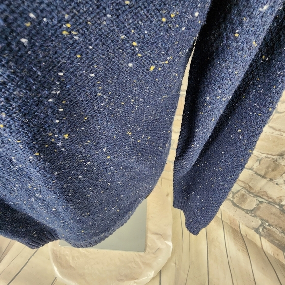 Quicksilver Cotton Wool Crewneck Pullover Sweater Speckled Yarn Navy Size Large - Picture 8 of 15